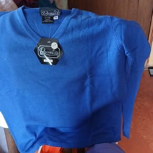 Reverse V-Neck Womens Sweater in Blue